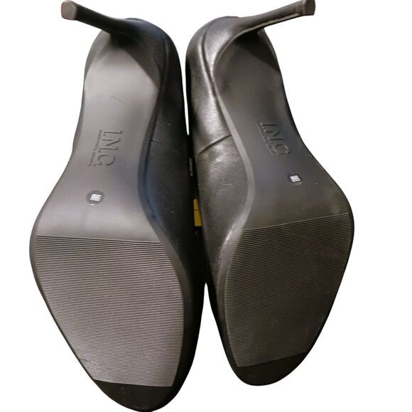 INC Laurenne Faux Leather Slip-On Pumps in‎ Black, Size 9, 4.5" Heels - Picture 10 of 12